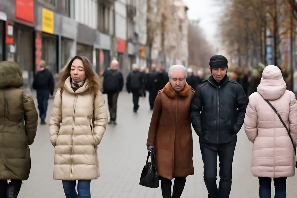 Vitrine de magasin dans une rue commerçante moscovite avec enseignes locales